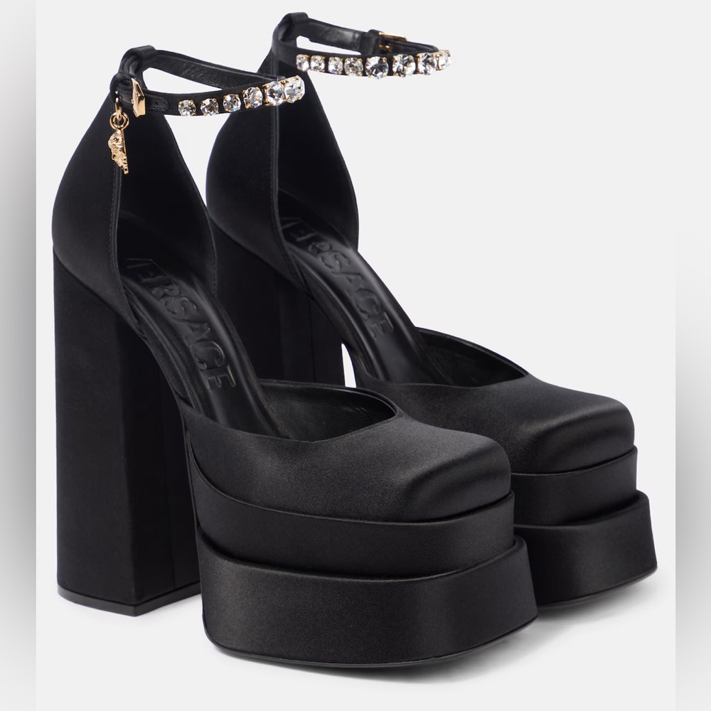 VERSACE MEDUSA AEVITAS PLATFORM PUMPS black summer casual party wedding style